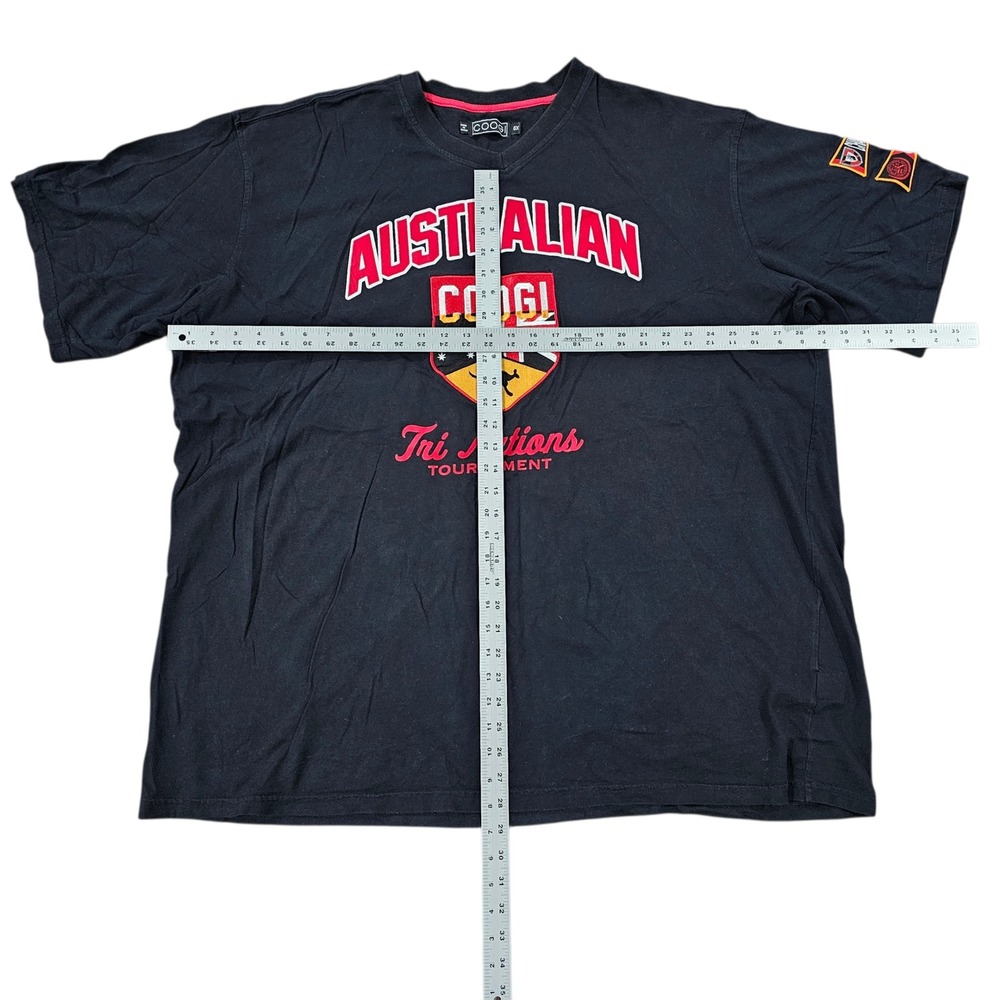 Coogi T Shirt‎ Mens 5X Black Tri Nations Tournament Australian Rugby V-Neck Tee - Picture 3 of 8